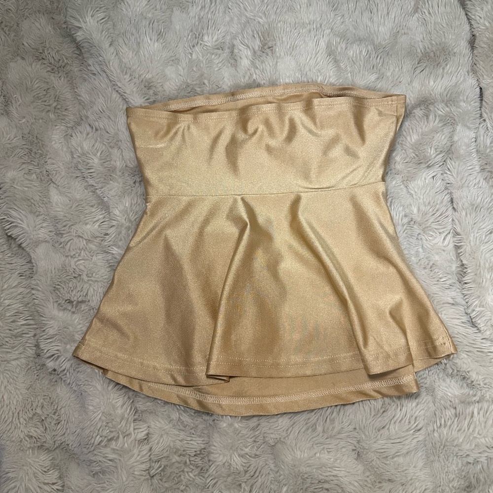 Strapless Gold Satin Top - Picture 2 of 2